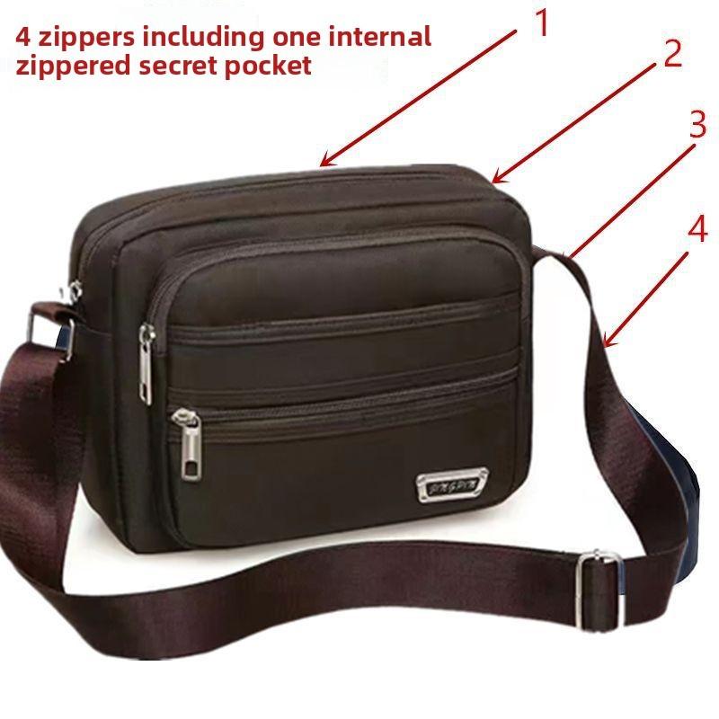 Classic Oxford Cloth Mens Crossbody Bag With Multiple Zipper Compartments For Business Travel