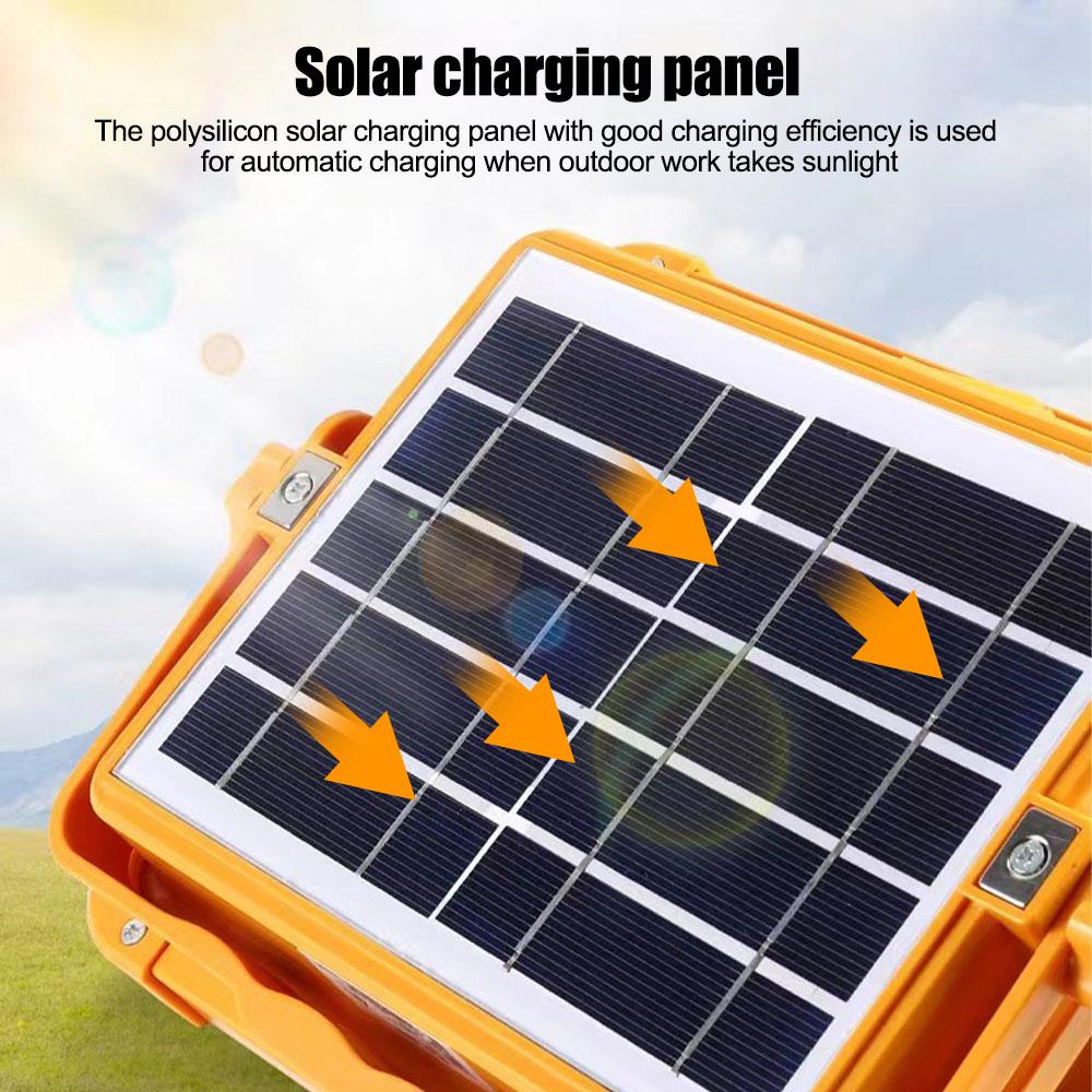 Portable Solar Searchlight USB LED Work Repair Lamp Red/Blue Flashing Emergency Night Market Light Outdoor Spotlight Tent Light