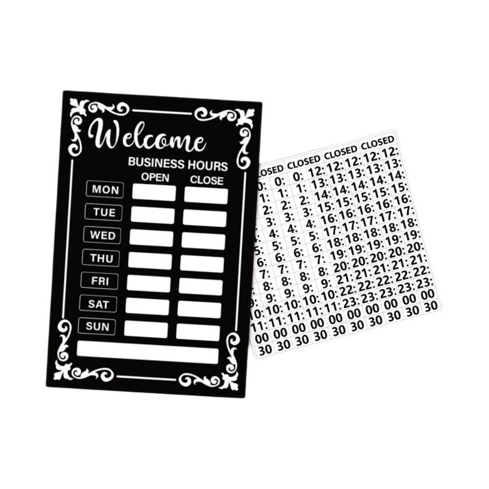 

Waterproof Business Hours Sticker Sunproof Business Hours Window Decal Barbershop Decoration Pattern