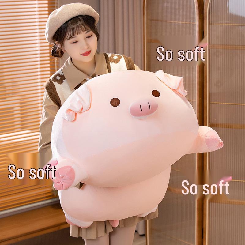 Extra Large Super Soft Pig Plush Toy - Lying Pig Hugging Pillow for Sleeping and Backrest