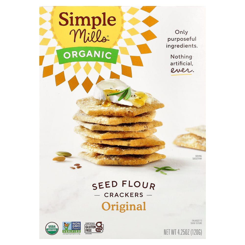 iHerb Simple Mills Seed Flour Crackers Original 120g (4.25oz)