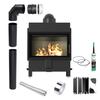 KRATKI LUCY 14 kW Ø200 EKO BLACK Air Fireplace Insert Installation Kit with Closing