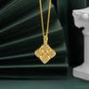 Luxury Pure Gold Real Gold Women's Diamond Pendant Brushed Withered Pendant Necklace