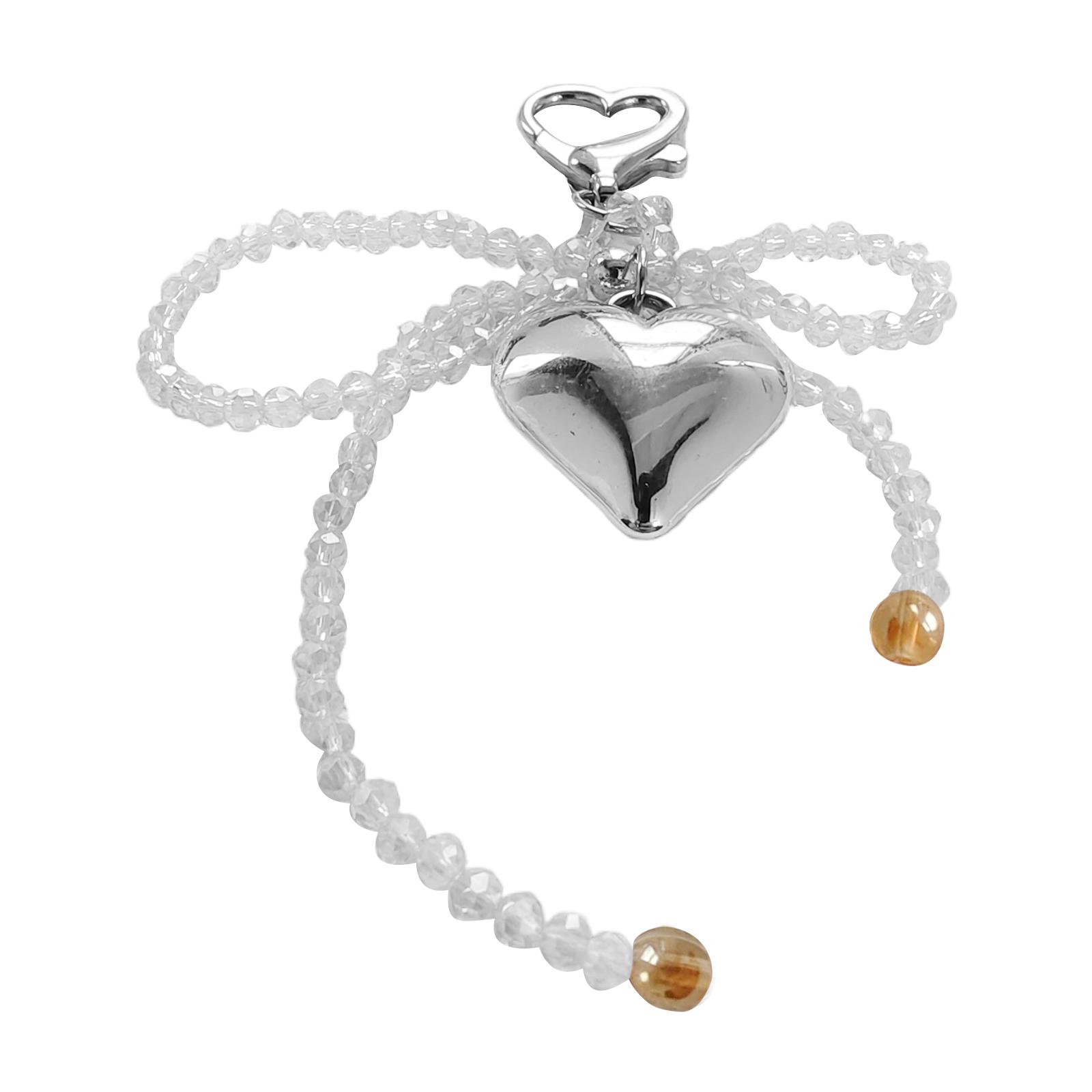 

Butterfly Heart Phone Lanyard Crystal Beaded Phone Charm Wrist Strap Elegant Cellphone Strap Bowknot Pendant Ornament прозрачный