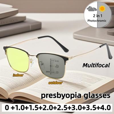 New Multifocal Photochromic Presbyopia Glasses Night Vision Glasses Anti-Blue Light Far And Near Dual-Use Reading Glasses