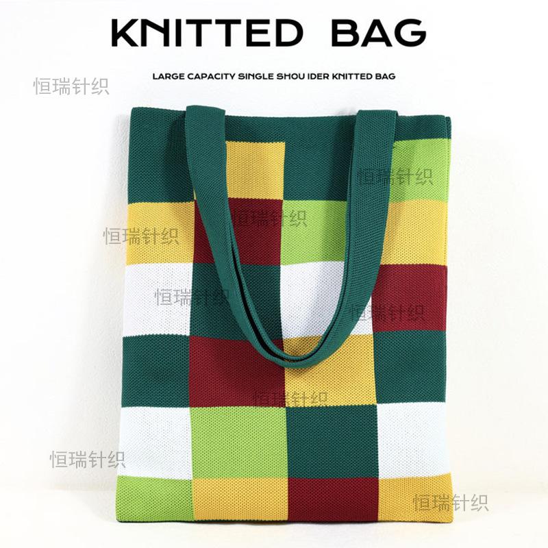 Elephant Xishuangbanna knitted bag wind cartoon cute color matching big bag