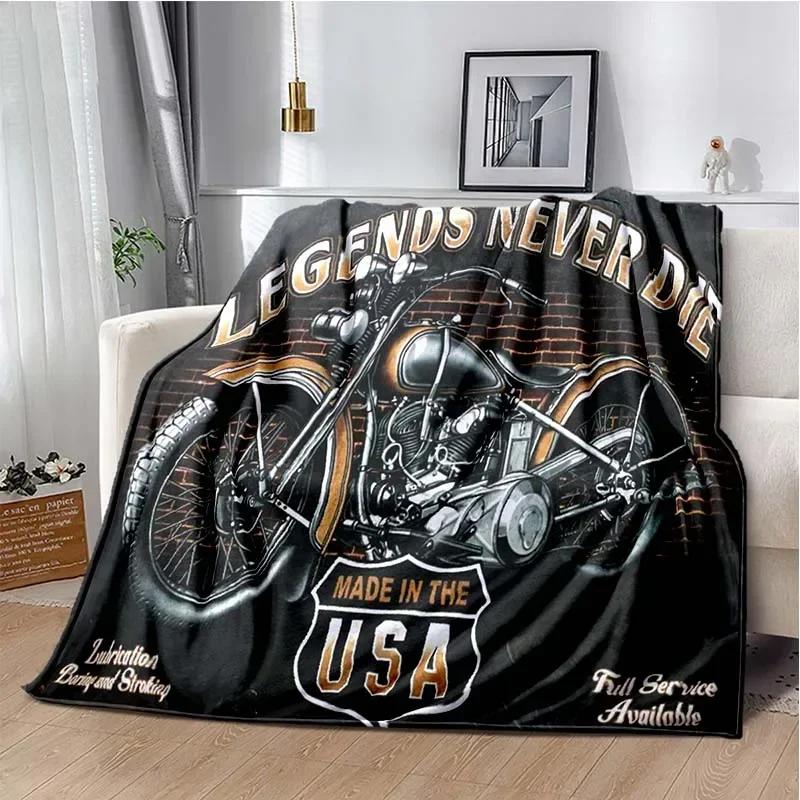 3D retro motorcycle  area Printing Blanket,Fashion Soft Cozy Living room Bedroom Sofa Bed Travel Blanket Birthday Gift