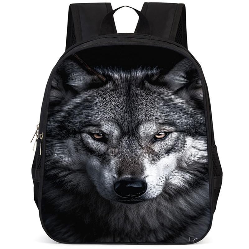 Large Capacity Wolf Animal Backpack For Kids Lightweight And Comfortable Oxford Fabric