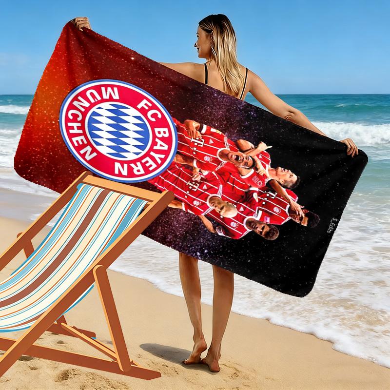Bayern Munich Stripes Logo beach towel Portable for travel Beach towel for vacation photos seaside Absorbent bath towel quickdrying swim towel