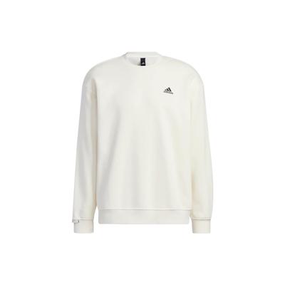 Adidas Solid Color Logo Print Crew Neck Sweatshirt Unisex Tops White IB2713
