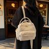 Schoolbag Premium Embroidery Thread Rhombus Cloud Backpack Literary Commuter Multi-purpose Shoulder Bag Tide Casual Women's Handbag