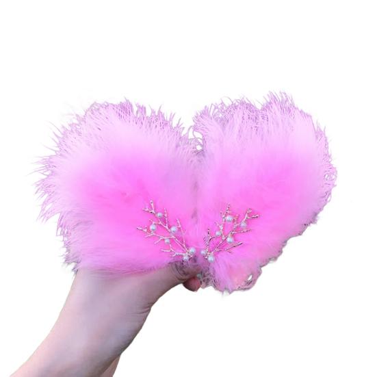 

1 пара женских заколок для волос с перьями, декоративными искусственными жемчужинами, украшения для волос в японском стиле, повседневная одежда