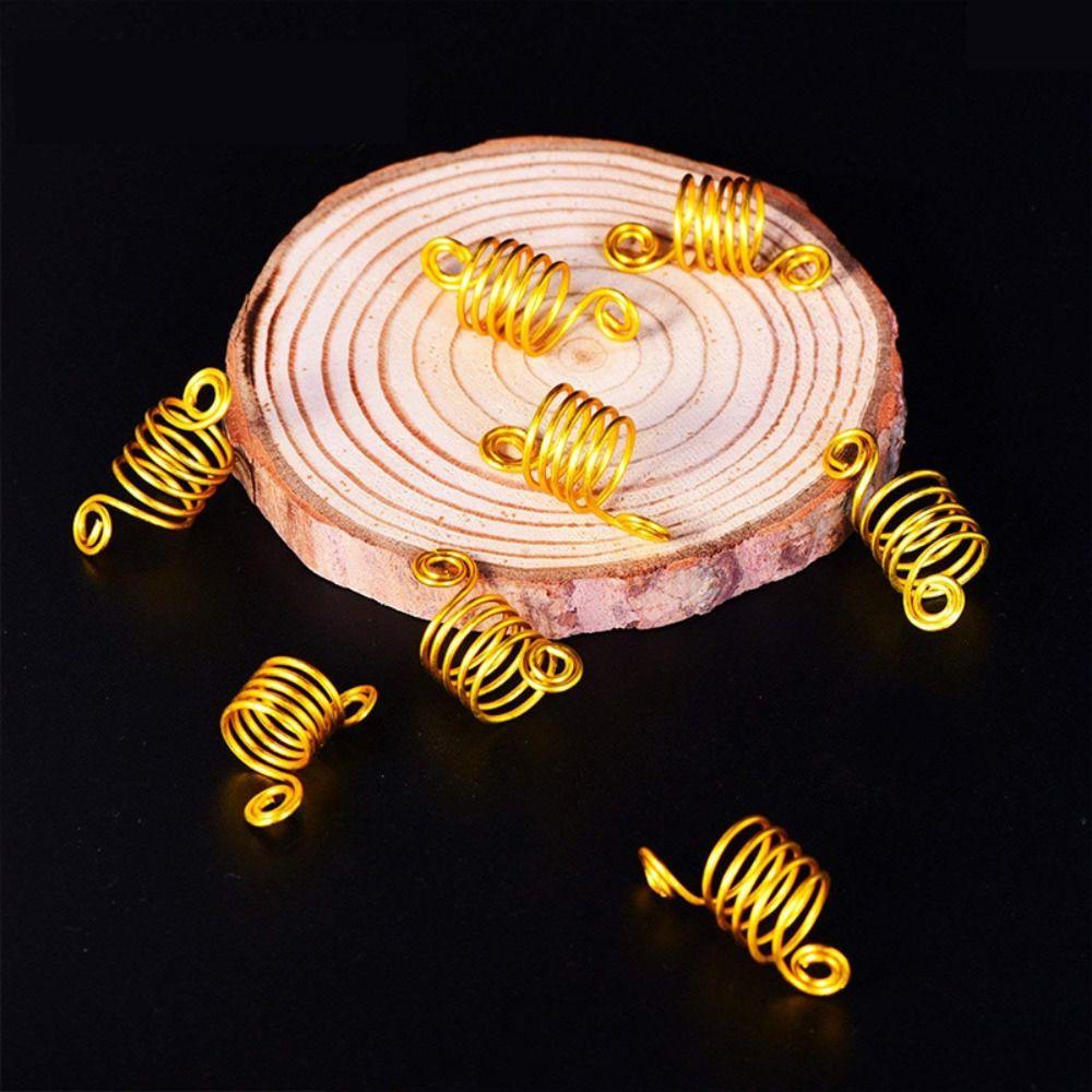 10Pcs Charms Dreadlocks Beads Hair Braids Cuffs Tubes Hair Accessories Spring Hair Rings  African