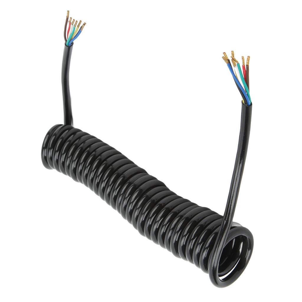 Trailer Extension Coiled Cable 12.8ft 20AWG 7 Core Polyurethane Copper Trailer Extension Cable for Tow Truck RV