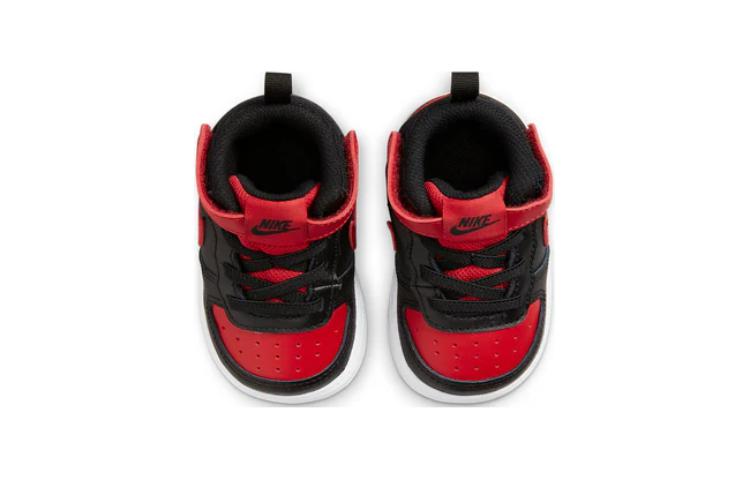 Nike Court Borough Mid 2 Slip Resistant Cushioning Abrasion Resistant Mid Top Skateboard Shoes Black Red CD7784-003