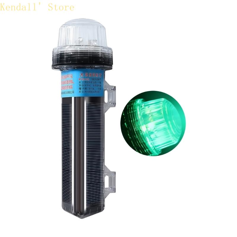 Solar Powered Color LED Marine Light High Brightness with IP68 Waterproof & Long Battery for Boat Navigation зелёный