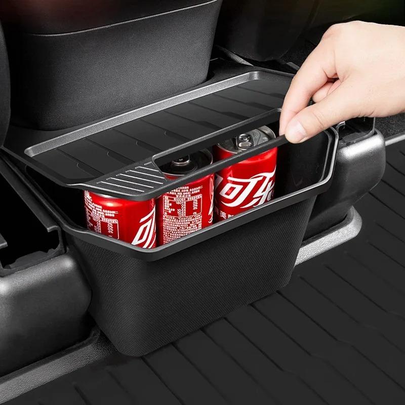 For Tesla Model Y 2025-2025 Accessories Rear Seat Storage Box Organizer Center Console Bins Backseat Garbage Can Under Seat
