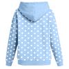 Damen Langarm Kapuzensweatshirt mit Polka-Dot-Print und Brustfalten