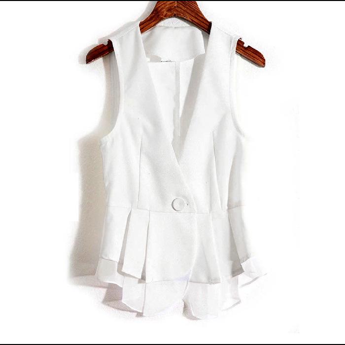 Women's Slim Fit Korean Style Chiffon Waistcoat - Spring/Autumn Sleeveless Jacket