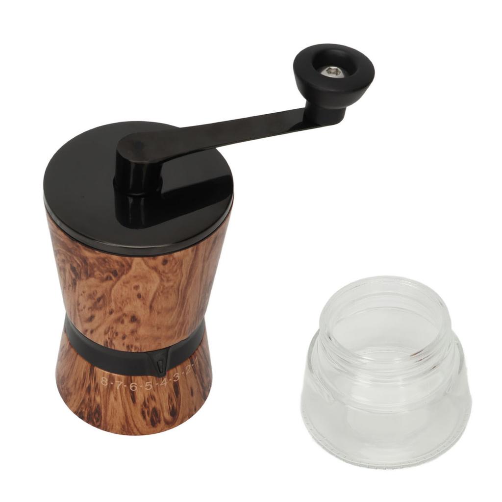 Manuell kaffekvarn Jämn malning Ergonomisk 8-växlad justering Utsökt utseende Bärbar för