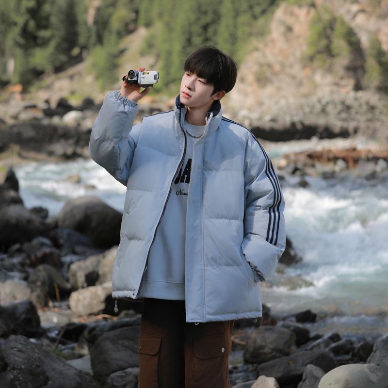 Couple Cotton Jacket Men and Women Same Style Winter Japanese Cotton Jacket Coat Bread Suit Loose Stand Collar Cotton Jacket Men