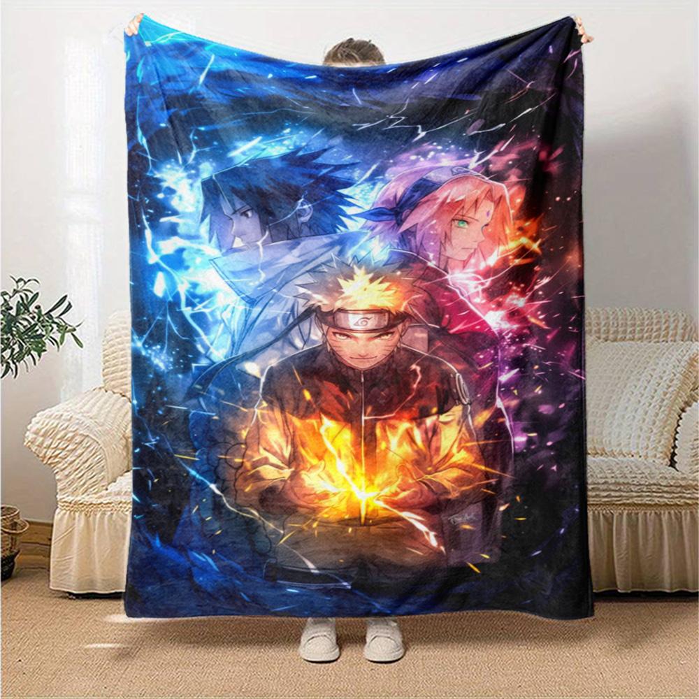 Naruto Blanket Comfortable Perfect for Office Chair Sofa Couch All-Season Use Playful Design Gifts For Family Or Friends