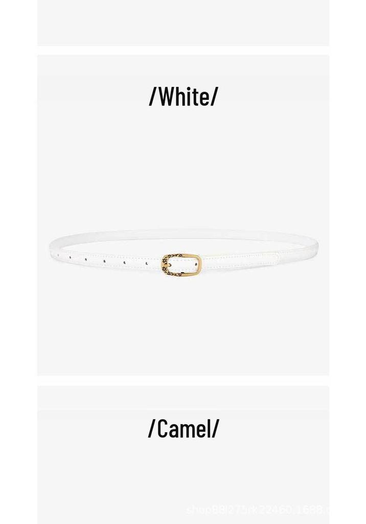 Simple Retro-Style Women's Slim Leather Belt - Fashion Accessory