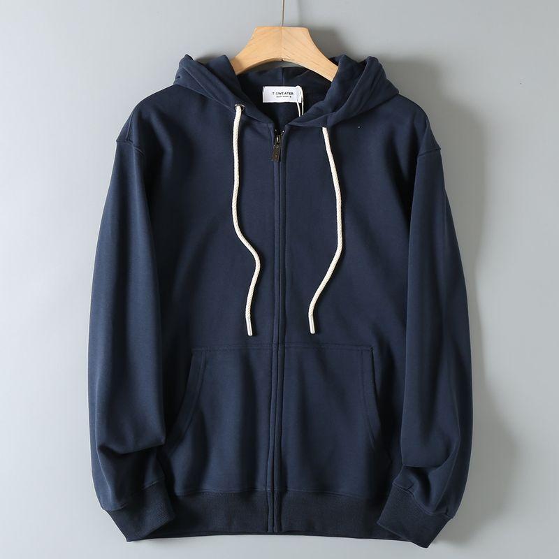 Clearance of Export Surplus: Men's Autumn and Winter Fleece-Lined Thick Hooded Sweatshirt, Loose Casual Long-Sleeve Jacket