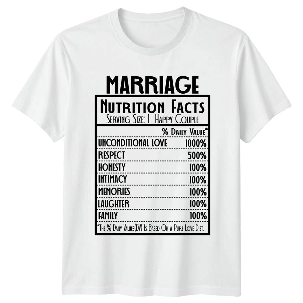 Marriage Nutrition Facts Happy Couple Funny Job Gift TShirt S
