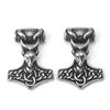 Retro Thors Hammer Widderkopf Edelstahl Anhänger Halskette