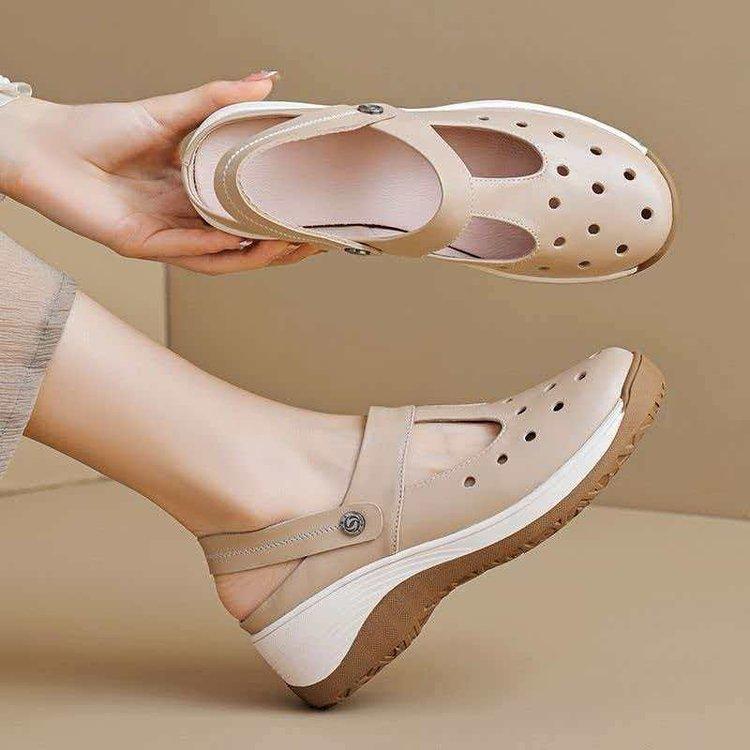 New Style Thick-soled Shoes with Uppers, Platform Heels, High-heeled Sandals, Soft-soled Women s Shoes 35 хаки