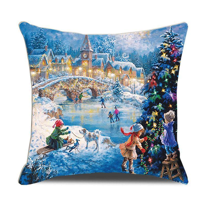 European Christmas Pillow Cushion Creative Home Linen Short Plush Bedside Sofa Pillow Case