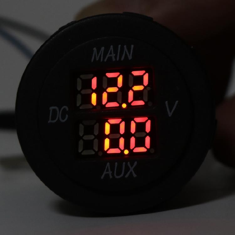 10-60V LED Digital Dual Voltmeter for Car Motocycle Voltage Meter Volt Detector