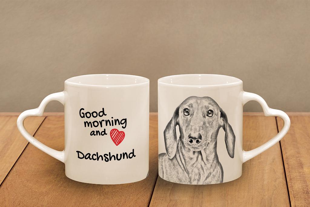 Dachshund I - cup with a dog, adorable cup with a heart-shaped handle, universal gift from the Art-Dog brand