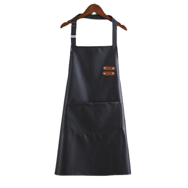 Grembiule in Pelle PU Unisex da Chef da Cucina Barista Barista Tasche Grembiule Barbiere Casalingo Caffetteria Ristorante Giardino Grembiule