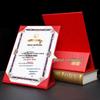 A4 Leather Honor Certificate Stand with Hot Stamping Customization