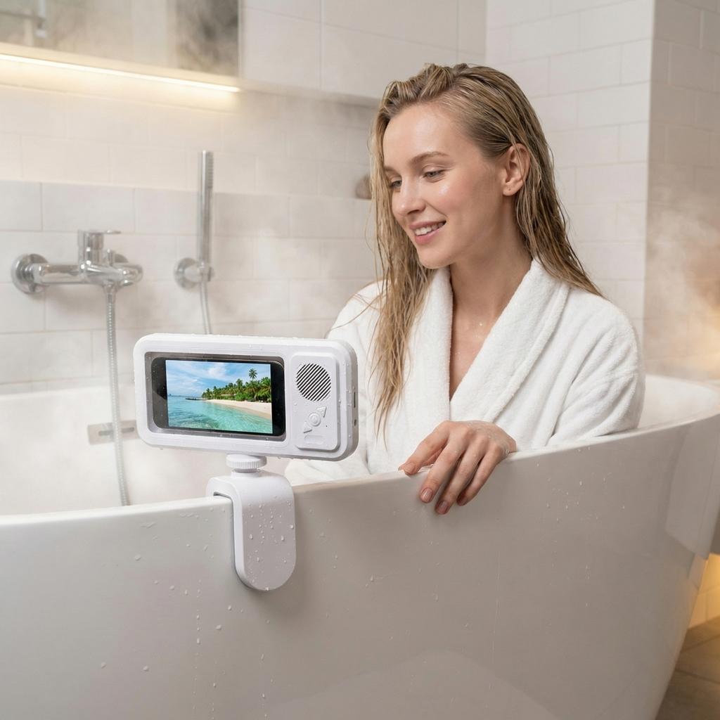 Bathroom Phone Case, Speaker, Audio Stand, Phone Holder, Screen Phone Case, Shower, Watch TV