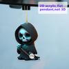 Cloak Skeleton Man Pendant 2D Flat Acrylic Bag Charm Car Rearview Mirror Ornament Halloween Christmas Tree Decoration