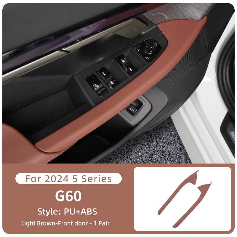 2025 Hot For BMW 5 Series G60 2024 Car Interior Door Handle Protect Cover ABS Inner Door Pull Trim Decora Stickers Auto Styling