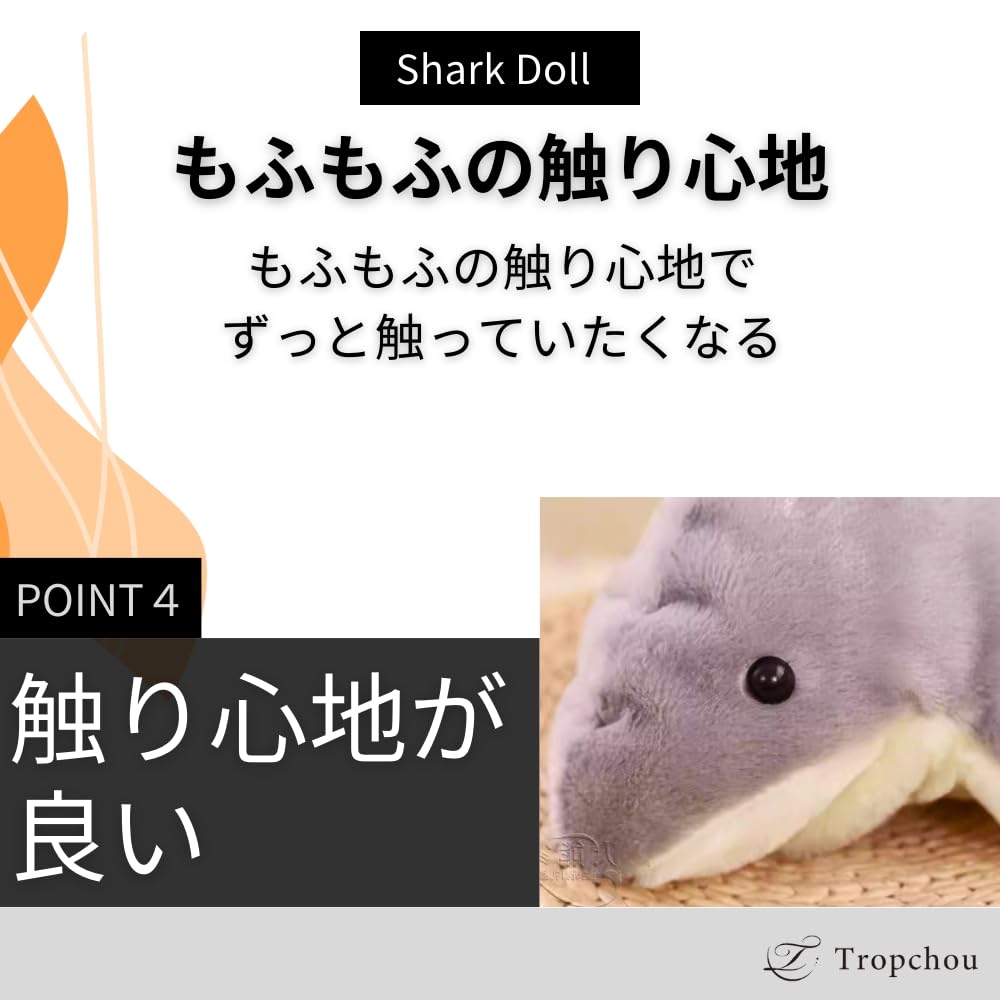 Tropchou Hand Puppet, Stuffed Animal Puppet, Ventriloquism Puppet Show Puppet, Moving Mouth, Shark