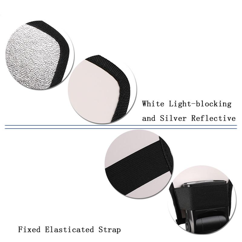 1-in-1 Silver/White Camera Flash Diffuser Softbox Photo Flash Light Reflector for Canon Nikon Sony Camera Accessories