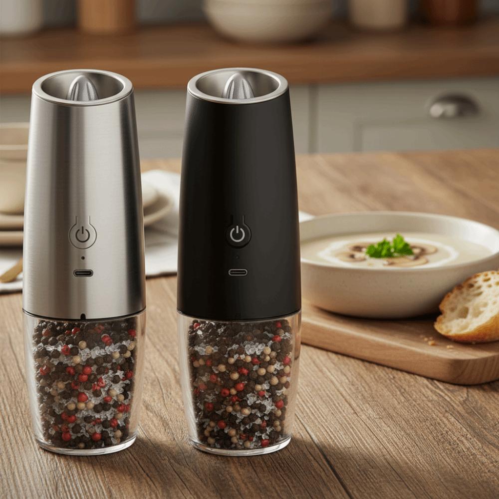 Rechargeable Electric Salt and Pepper Grinder Ceramic Grinding Core Spices Grinder Restaurant