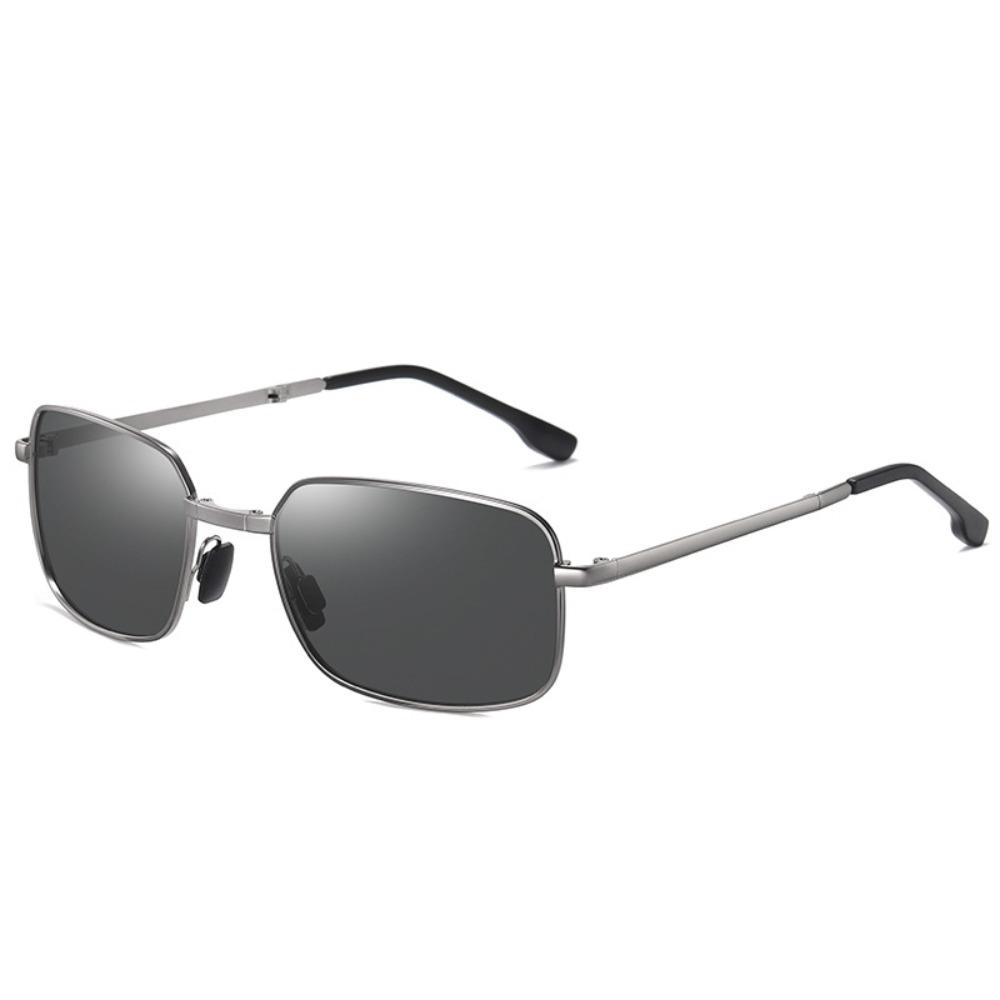 aoron Men's Metal Polarized Light Color-changing Folding Sunglasses Fashion Sunglasses Square Night Vision Glasses