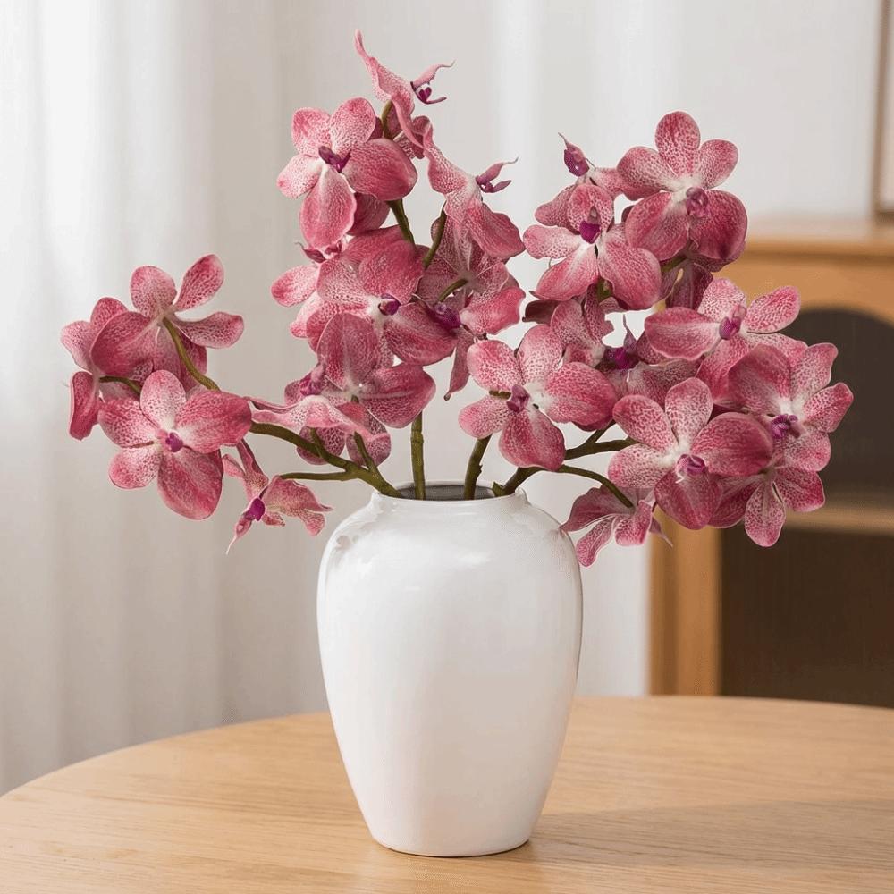 7 Heads Artificial Phalaenopsis Orchids Handmade Decorative Phalaenopsis Branch Real Touch Simulation Orchid Flowers Hotel