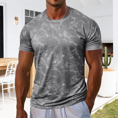 Herren Gym Muskel T-Shirt Kurzarm Rundhals T-Shirt Lässig Bedrucktes T-Shirt