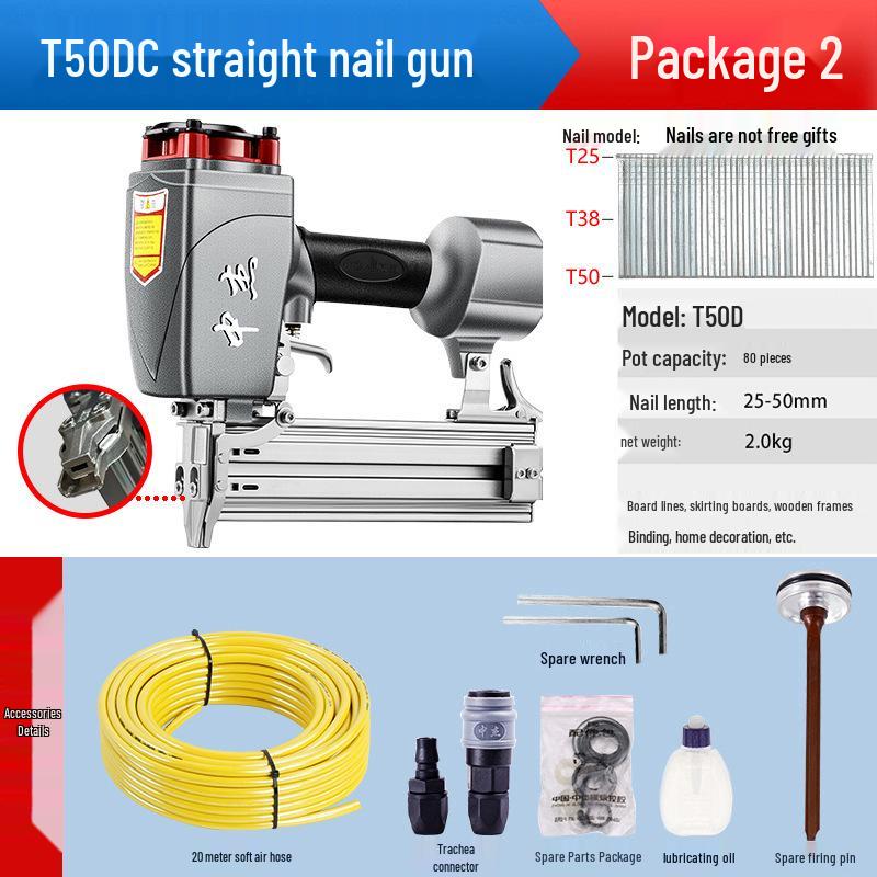 Zhongjie Pneumatic Brad Nailer - No Jam Woodworking Nail & Staple Gun