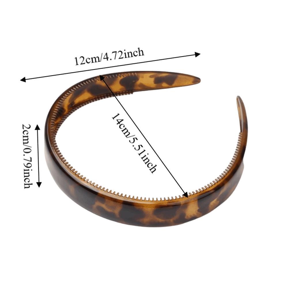 Daily Wear Wide Retro Leopard Hair Hoop Korean Simple Tortoiseshell Hair Hoop PC Hair Styling Non-slip Teeth Headband Office