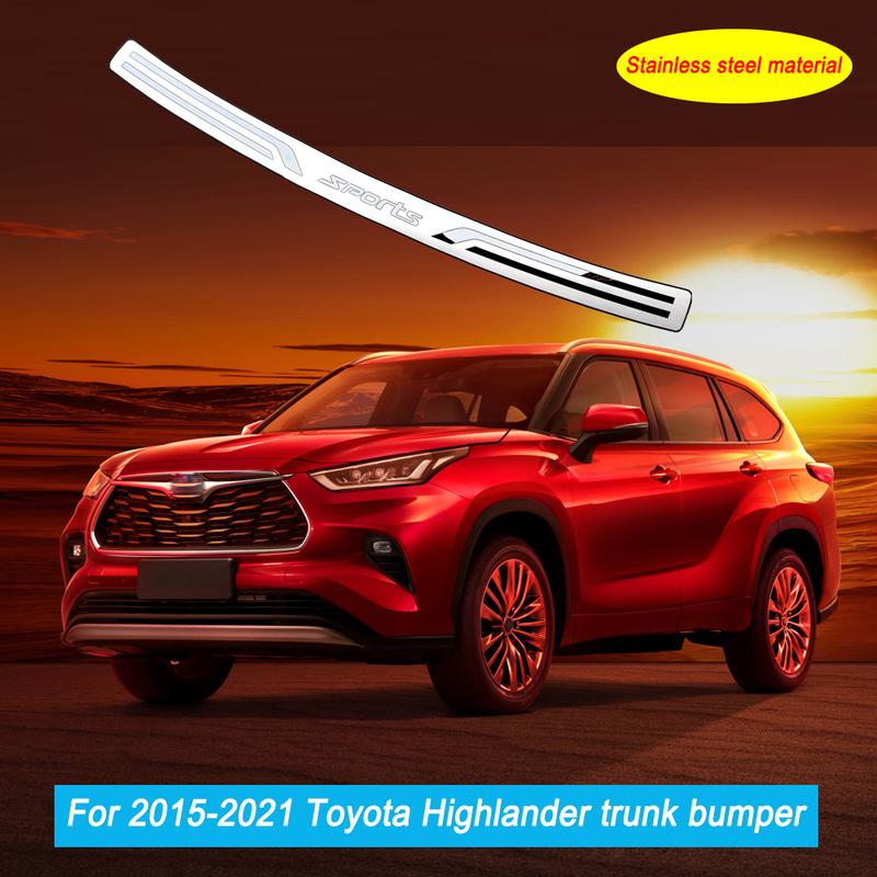 For 2015    Toyota Highlander Car Accessories Trunk Trim Rear Bumper Protector Stainless Steel Door Sill Scuff Plate