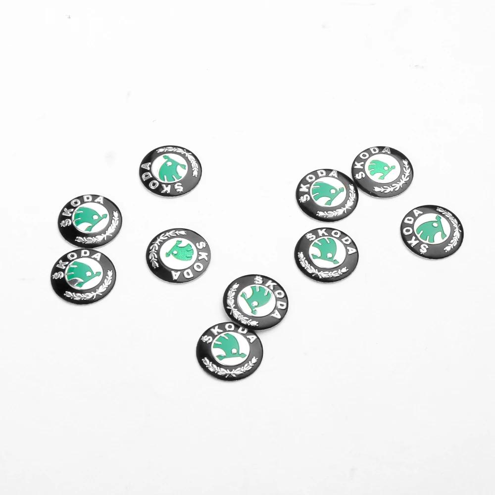 

Car Sticker 10/20Pcs 14mm Car Key Emblem Stickers Auto Control Key Logo Decal For Skoda Octavia Rapid Fabia Yeti Superb A5 A7 VR