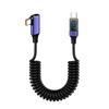 Elbow 100W digital display spring fast charging cable super fast charging data cable digital display